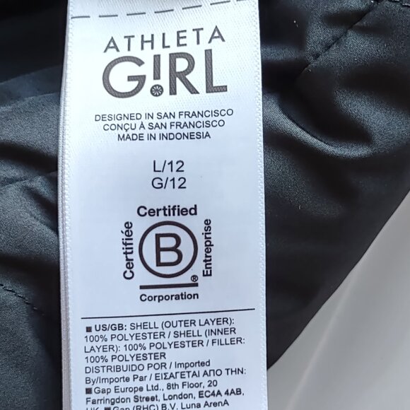 Athleta Girl Reversible Warm+Fuzzy Puffer Jacket Size Large (12) - Picture 10 of 11